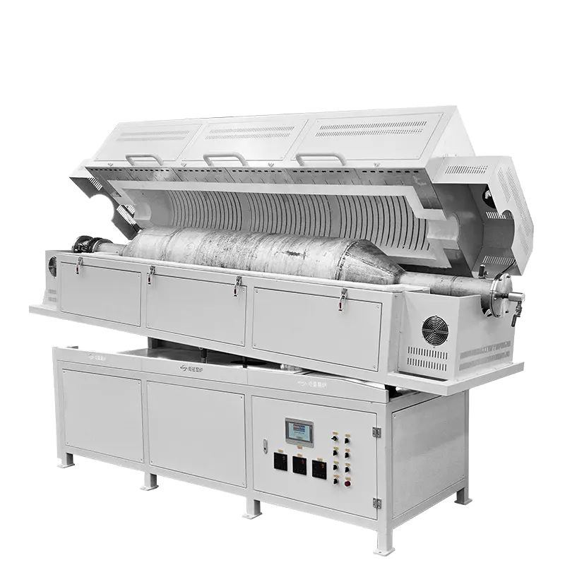 1050°C Inclined Rotary Tube Furnace with Stainless Steel Tube
