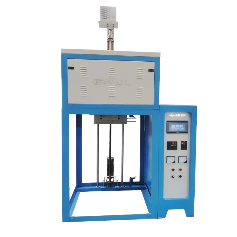 Laboratory Glass Melting Furnace (with Stirring)，Maximum temperature up to 1250℃, equipped with a 5L crucible. The stirring bracket is capable of lifting, lowering and rotating.