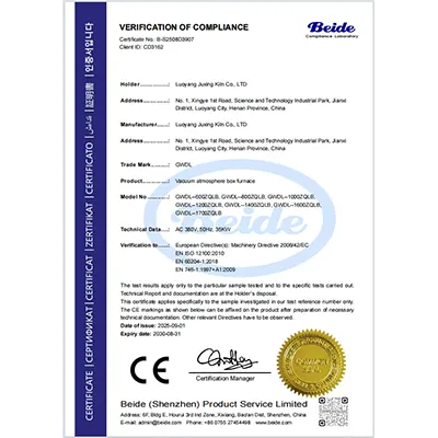 CE Vacuum Atmosphere Box Furnace Achieves CE Certification for Global Use